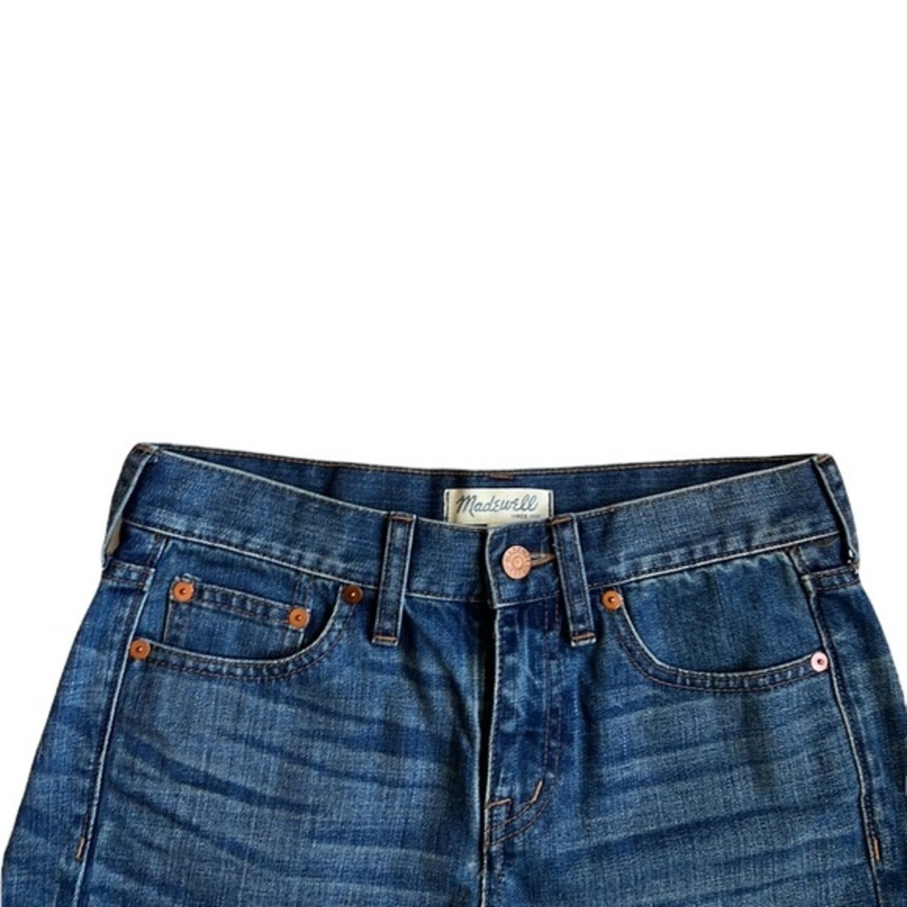 Madewell High Waisted Raw Hem/Rolled Hem Denim Jean Shorts Size 24 - Picture 3 of 8